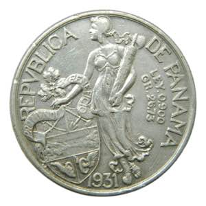 PANAMA. 1931. Balboa. (KM#13). Ar. 