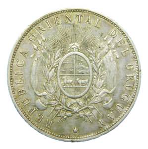 URUGUAY. 1893. Peso. (KM#17a). Ar. 