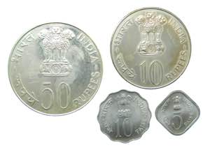 INDIA. Republica. Set 4 monedas 20 y 10 ... 