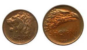 ALBANIA. 2 Monedas. 1926 ... 