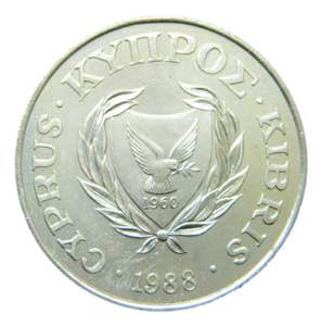 CHIPRE / CYPRUS. 1988. 50 cents. (KM#60). ... 