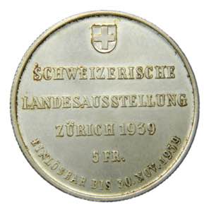 SUIZA / SWITZERLAND. 1939. 5 francos. ... 