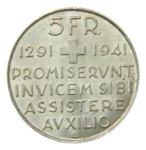 SUIZA / SWITZERLAND. ND 1941 B. 5 francos. ... 
