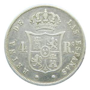 ESPAÑA / SPAIN. Isabel II. 1864 Sevilla. 4 ... 