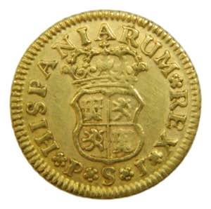 Felipe V (1700-1746). 1744/3 PJ. 1/2 escudo. ... 