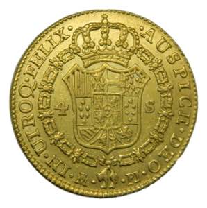Carlos III (1759-1788). 1780 PJ. 4 escudos. ... 