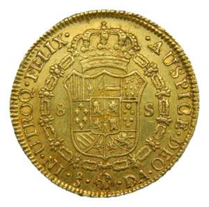 Carlos IV (1788-1808). 1796 DA. 8 escudos. ... 