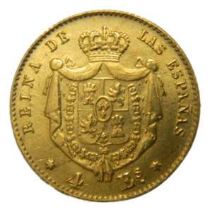 Isabel II (1833-1868). 1867. 4 escudos. ... 