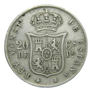 Alfonso XII (1874-1885). 1880. 20 centavos. ... 