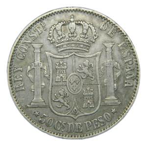 Alfonso XII (1874-1885). 1880. 50 centavos. ... 