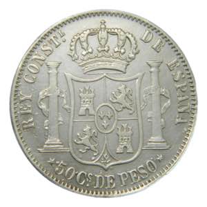 Alfonso XII (1874-1885). 1881. 50 centavos. ... 