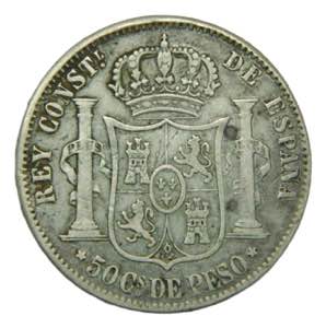 Alfonso XII (1874-1885). 1882. 50 centavos. ... 
