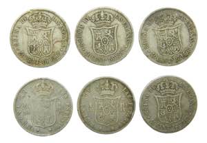 Lote 6 monedas Isabel II. Varios años y ... 