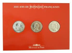 FRANCIA 2000. Set 3 monedas de 5 francos ... 