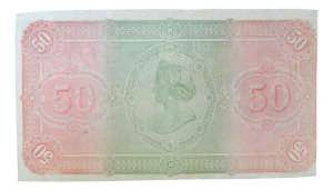 CUBA 50 pesos. 15 de mayo 1896. Recortado ... 