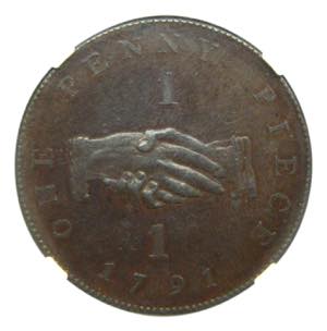 SIERRA LEONE 1791. one penny (km#2.2) ... 