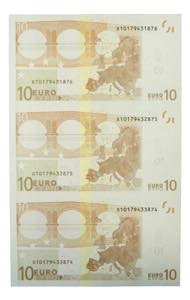 Lote de 3 billetes 10 Euros. 1 Enero 2002. ... 