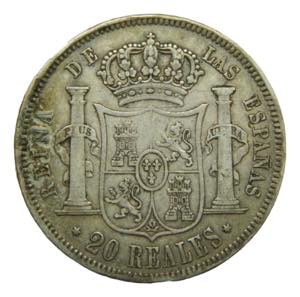 Isabel II (1833-1868). 20 reales 1851. ... 
