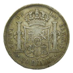 Isabel II (1833-1868). 20 reales 1855. ... 