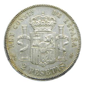 Alfonso XIII. 2 pesetas. 1891 *18-91 PGM. ... 