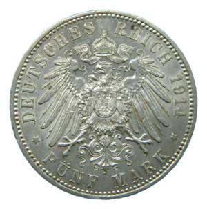 ALEMANIA. Prussia 5 mark 1914. William II.