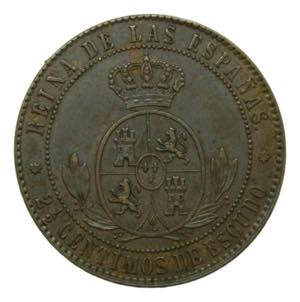 Isabel II (1833-1868). 1866. 2 1/2 Céntimos ... 