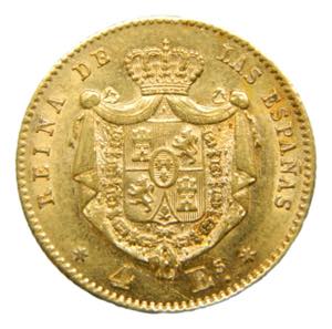 Isabel II (1833-1868).1865. 4 Escudos. ... 