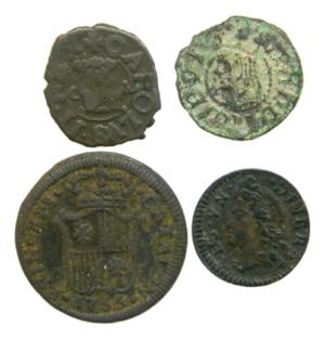 Lote 4 monedas. 1 Ardite ... 