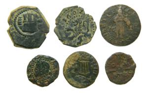 Lote 6 monedas Felipe III (1598-1621). 2 ... 