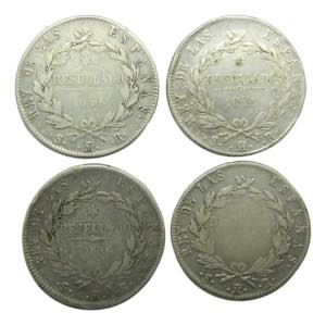 Lote 4 monedas 10 reales Fernando VII. 1821. ... 