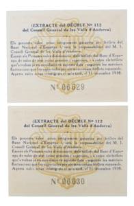 ANDORRA. Pareja de 50 céntimos 1936. (T.12) ... 