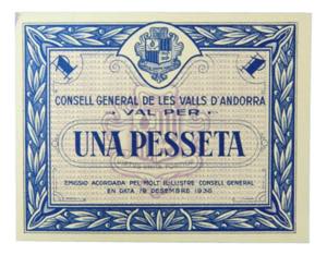 ANDORRA. 1 peseta 1936. ... 