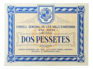 ANDORRA. 2 pesetas 1936. ... 
