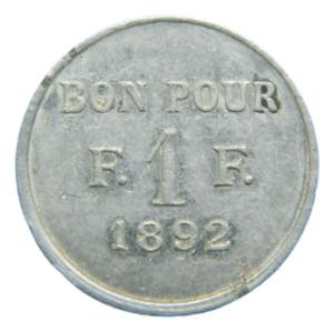 EGYPT. Suez Canal Token1892.  1 Franc. Lec# ... 