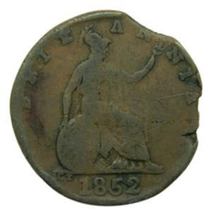 AUSTRALIA. 1852. 1/2 penny. PEEK AND ... 