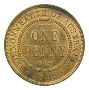 AUSTRALIA. 1911. Penny. (KM#23). 9,37 gr. ... 