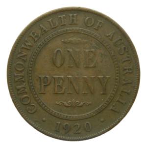 AUSTRALIA. 1920. Penny. (KM#23). 9,34 gr. ... 