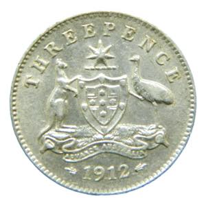 AUSTRALIA. 1912. 3 Pence. (KM#24). 1,41 gr. ... 