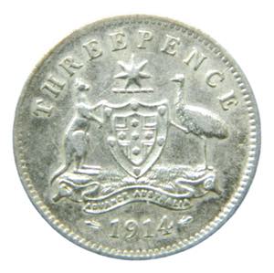 AUSTRALIA. 1914. 3 Pence. (KM#24). 1,40 gr. ... 