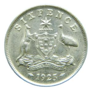 AUSTRALIA. 1925. 6 Pence. (KM#25). 2,82 gr. ... 