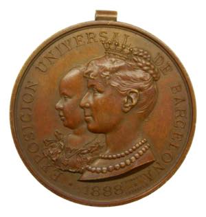 Medalla. 1888. Alfonso XIII. Barcelona. ... 