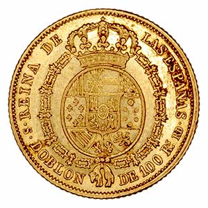 Isabel II - Doblón de 100 Reales. AV. ... 