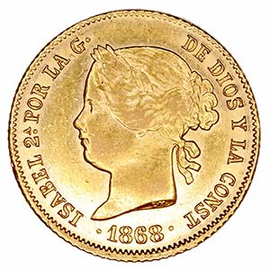 Isabel II - 4 Pesos. AV. ... 