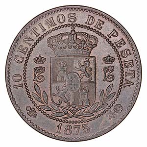 Carlos VII Pretendiente - 10 Céntimos. AE. ... 