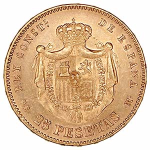 Alfonso XII - 25 Pesetas. AV. 1878 *18-78 ... 
