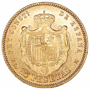 Alfonso XII - 25 Pesetas. AV. 1880 *18-80 ... 