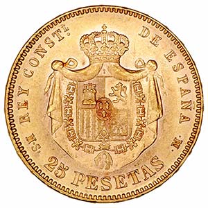Alfonso XII - 25 Pesetas. AV. 1881 *18-81 ... 