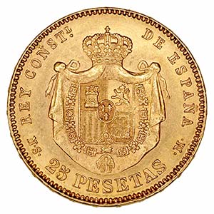 Alfonso XII - 25 Pesetas. AV. 1881 *18-81 ... 