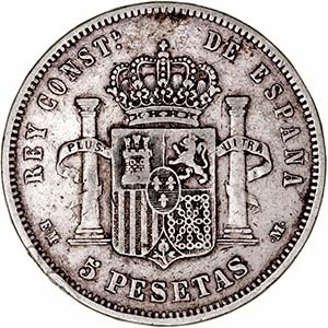Alfonso XII - 5 Pesetas. AR. 1879 EMM. ... 
