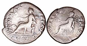 Vespasiano - Denario. AR. Lote de 2 monedas. ... 